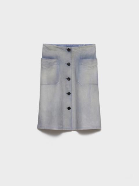 Buttoned suede skirt