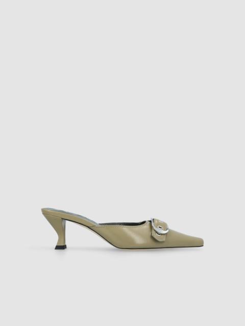 Evelyn Mangrove Glossed Nappa Leather Slingback Pump