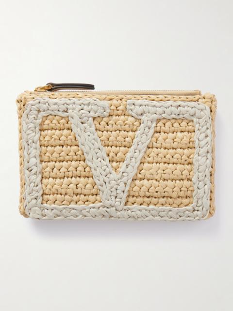 Viva Superstar Crocheted Faux Raffia Clutch