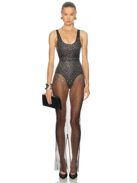 Crystal Mesh Column Dress
