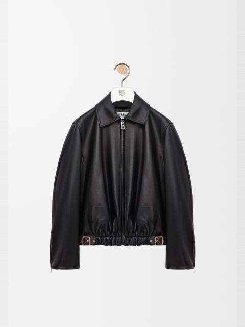 Belted jacket in nappa lambskin