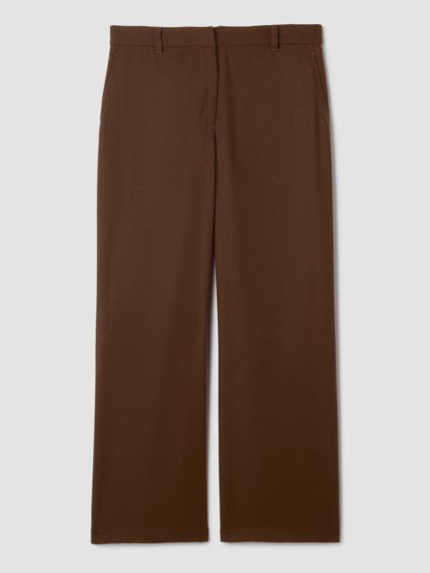 Stretch Wool Crepe Wide-Leg Trouser