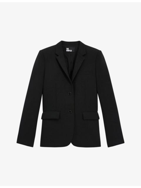 Notched-lapel stretch-woven blazer