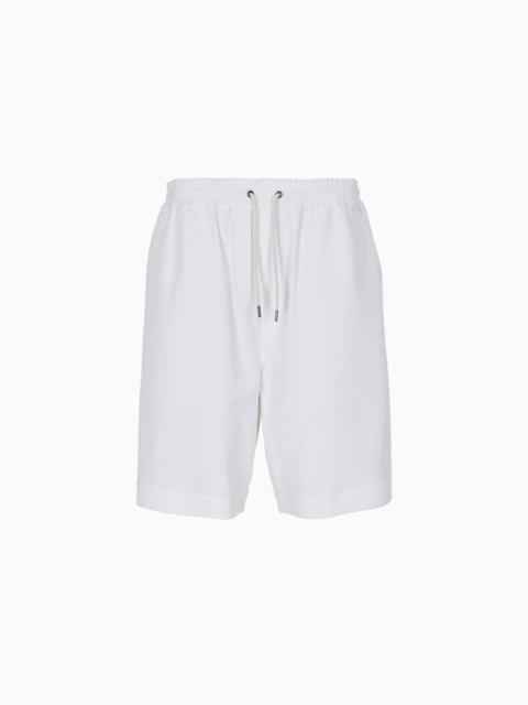 FLAT FRONT BERMUDA SHORTS MADE OF LYOCELL CANVAS AND COTTON