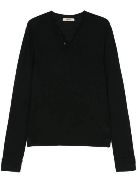 Monastir logo-debossed merino jumper