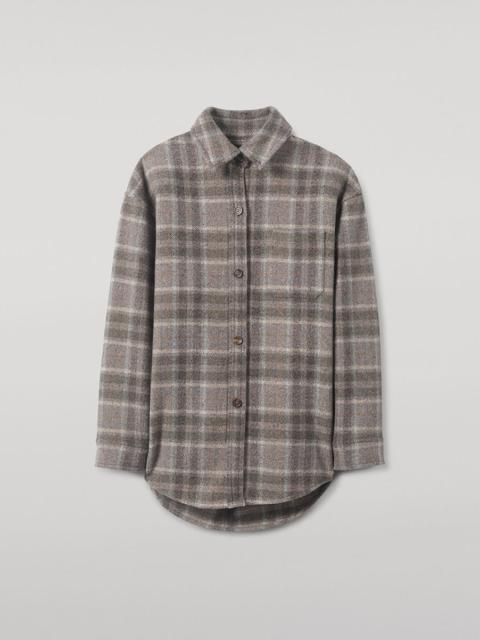 Slate Tweed Check Oversized Shirt