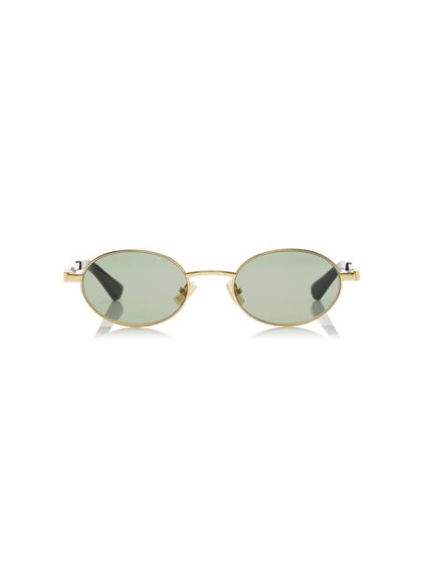 Round-Frame Metal Sunglasses gold