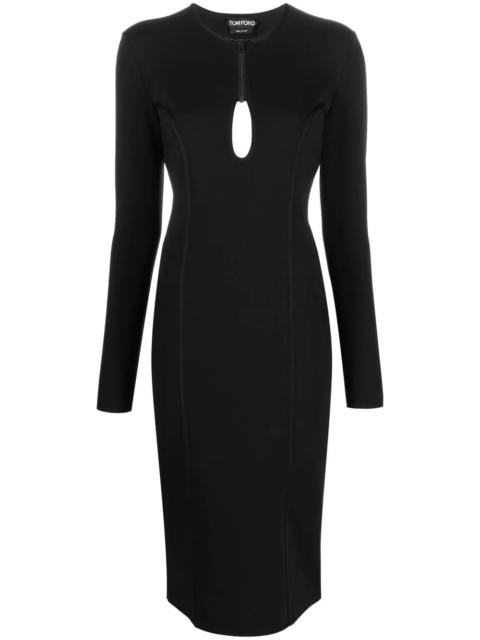 keyhole detail midi dress