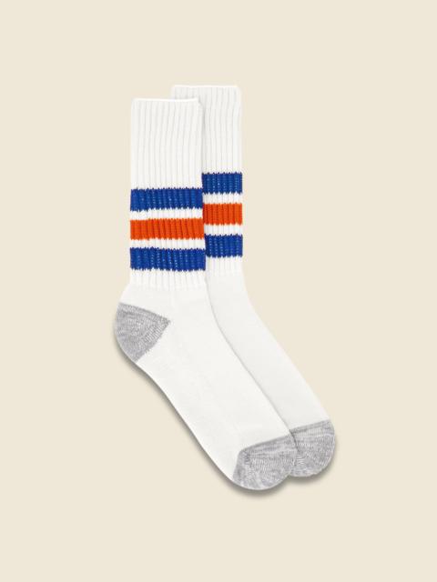Coarse Ribbed Old School Sock - Blue/Orange