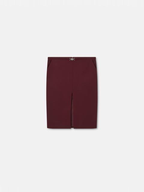 Stretch Gabardine Pencil Midi Skirt