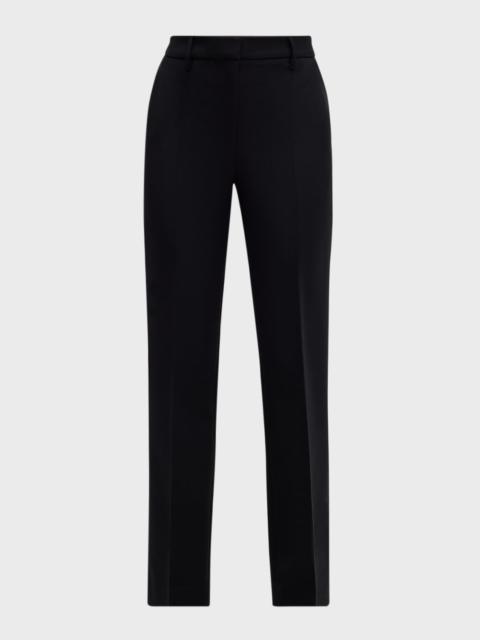 Francisco Mid-Rise Straight-Leg Crepe Pants