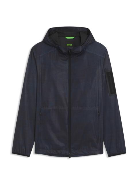 HOODED PARKA JACKET WITH ALL-OVER PRINT