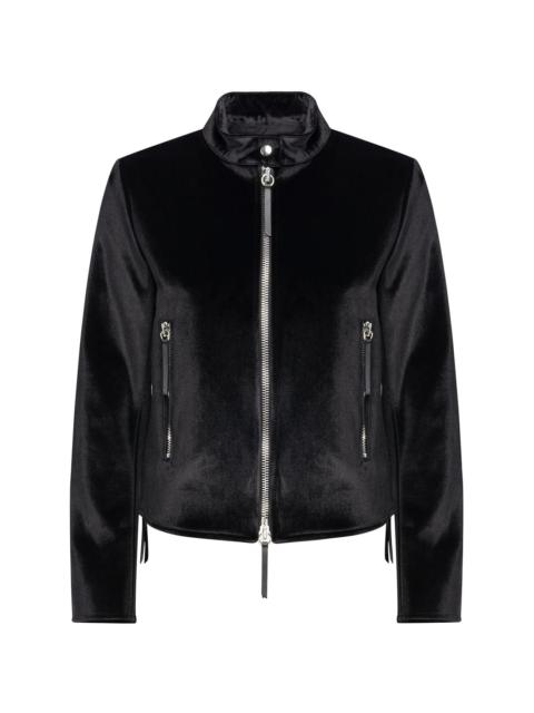 velvet zip-up jacket