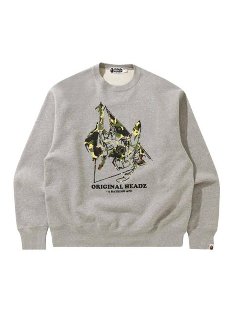 BAPE x Unkle Mo'Wax Point Man Relaxed Crewneck 'Grey'