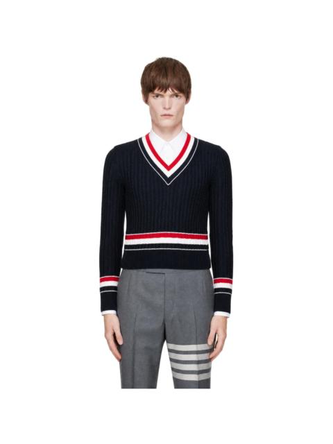 Navy RWB Stripe Cricket Sweater