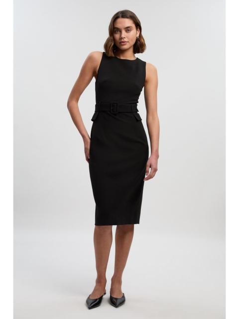 Compact Essenital Belted Midi Pencil Dress