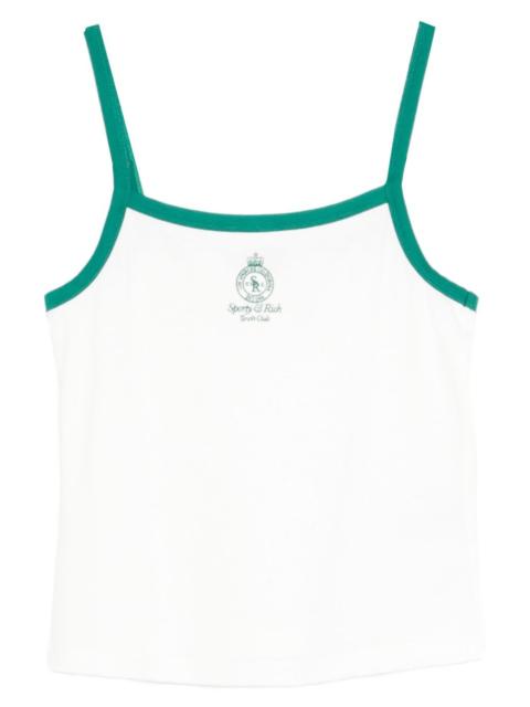 trimmed logo-embroidered tank top