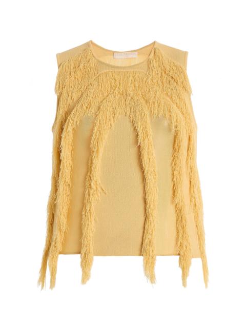 Bonnie Sleeveless Fringed Top yellow