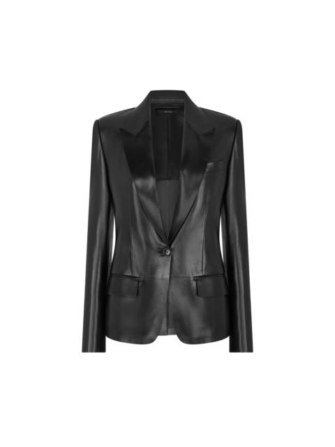 SILKY GUANTERIA LEATHER SINGLE BREASTED JACKET