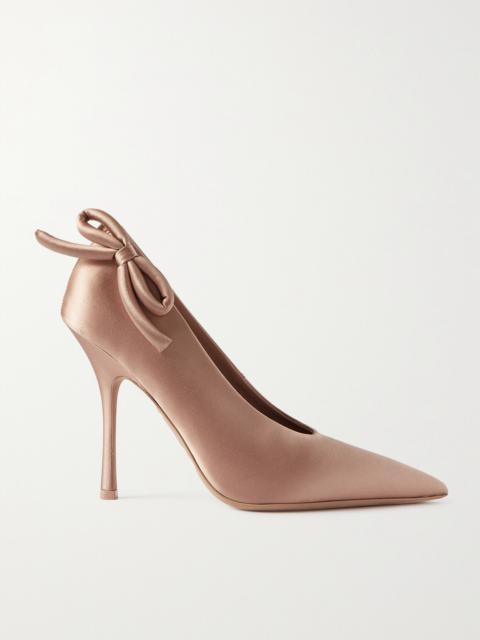 Nite-out 110 Bow-detailed Cutout Satin Pumps