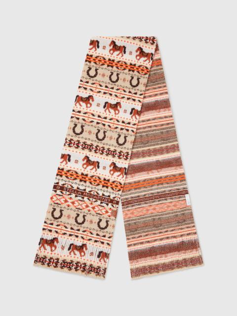 Fair Isle Wool Scarf