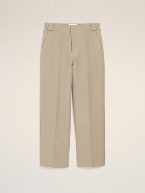 BEIGE COTTON BAGGY TROUSERS