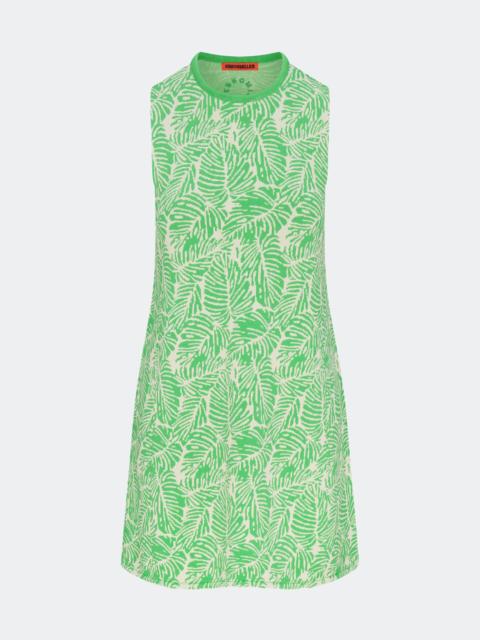 Knits By Zana Knit Mini Dress in Gummy Green Palm Leaf