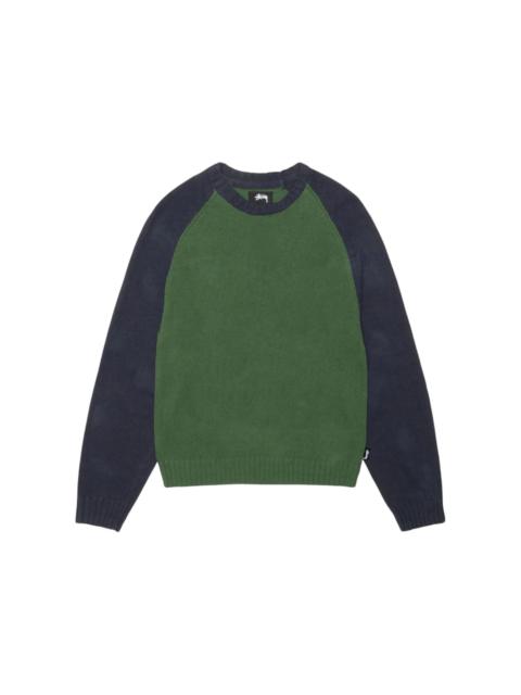 Stussy Colorblocked Raglan Knit Crew Green