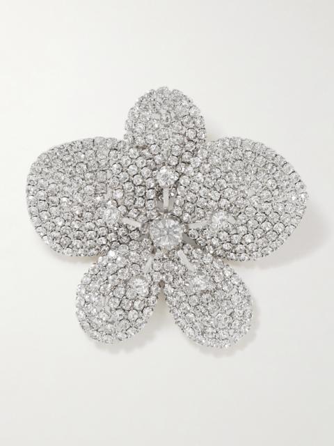 Kiarra Rhodium-plated Crystal Brooch