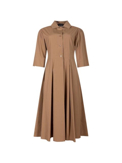 midi cotton-poplin shirt dress