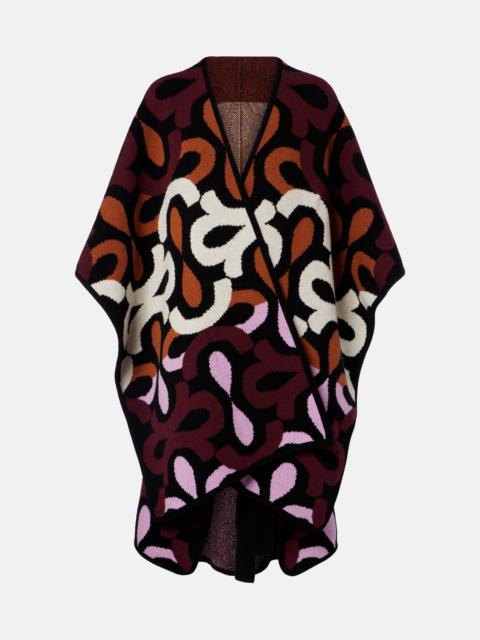 Maiolika wool jacquard cape