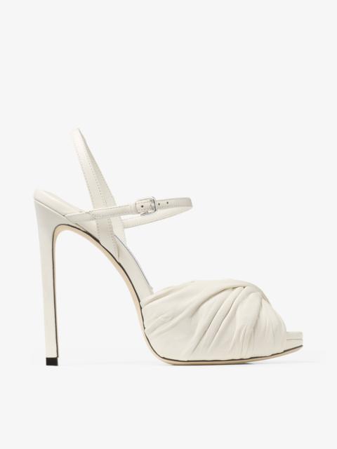 Elly 120
Latte Soft Glove and Shiny Nappa Leather Sandals