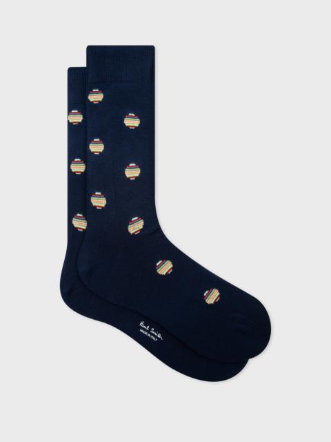 Navy 'Signature Stripe Polka Dot' Socks