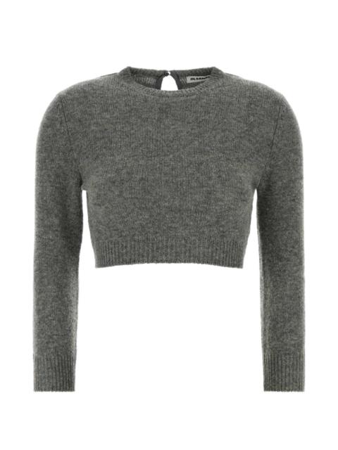 cropped ribbed-knit sweater