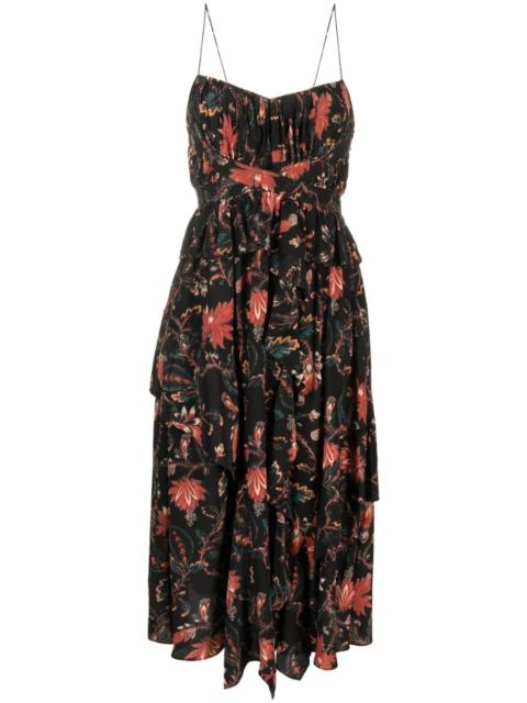 Renata Obsidian-print silk dress