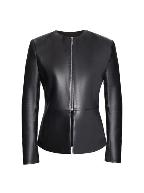 Tilda Leather Collarless Jacket black