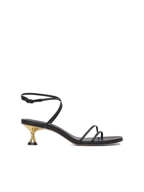 50mm helix-shaped heel sandals