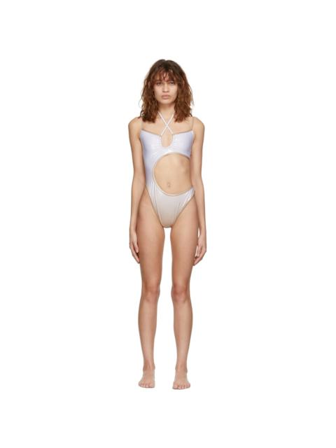SSENSE Exclusive Beige & White Asymmetric Swimsuit