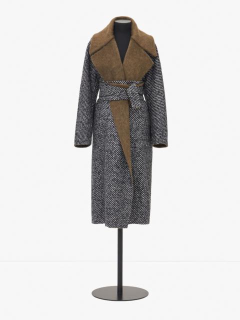 ALBINO Alpaca and wool tweed reversible coat