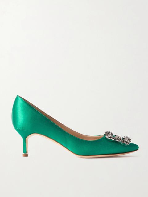 Hangisi 50 Crystal-embellished Satin Pumps