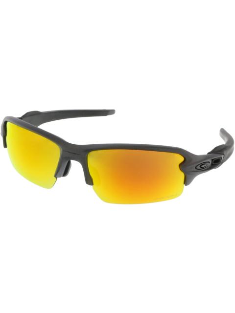 Oakley Flak 2.0 Rectangular Sunglasses Steel Grey/Prizm Ruby Orange (0OO9271)