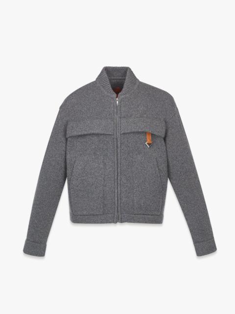 Zip Cardigan in Wool and Recycled Cashmere