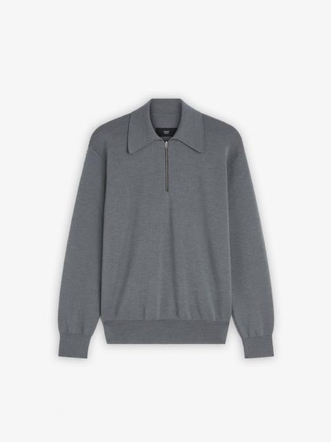 Zip grey polo top