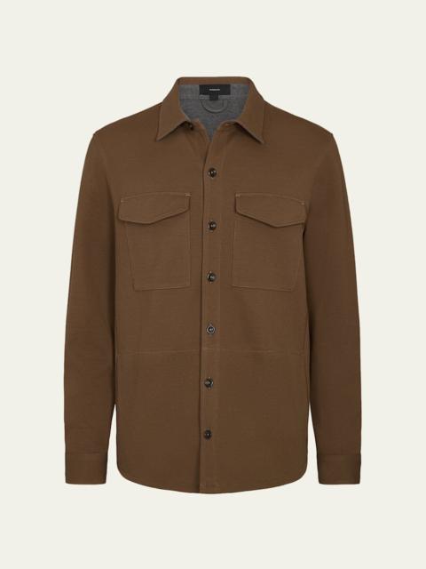 Men's Solid 4-Pocket Shirt Jacket