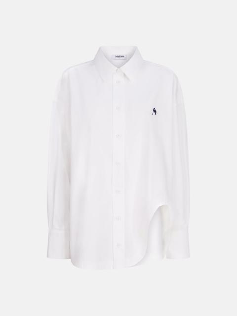 ''DIANA'' WHITE AND NAVY BLUE SHIRT
