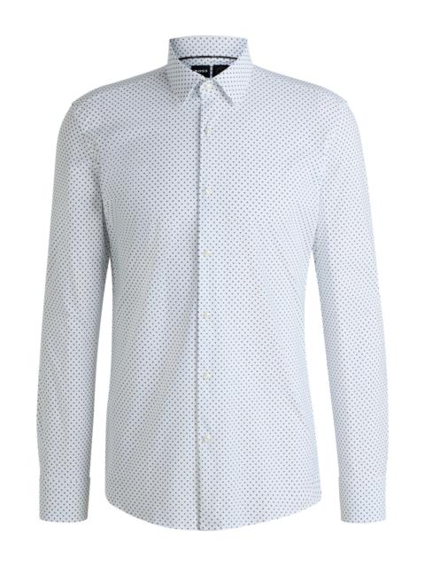 SLIM-FIT SHIRT IN PRINTED PERFORMANCE-STRETCH JERSEY