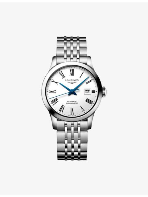 L2.321.4.11.6 Record Blue Steel Hands 30mm Stainless-Steel Automatic Watch