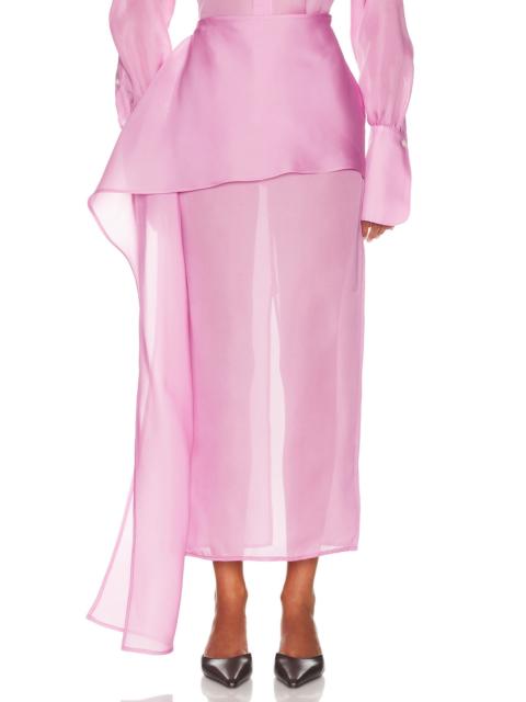 The Silk Gazar Skirt With Drape