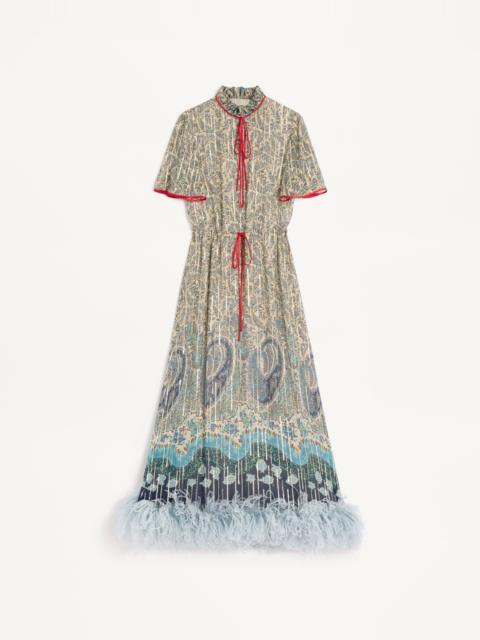 PEKIN MIDI DRESS WITH VOYAGE IMAGINAIRE PAISLE
