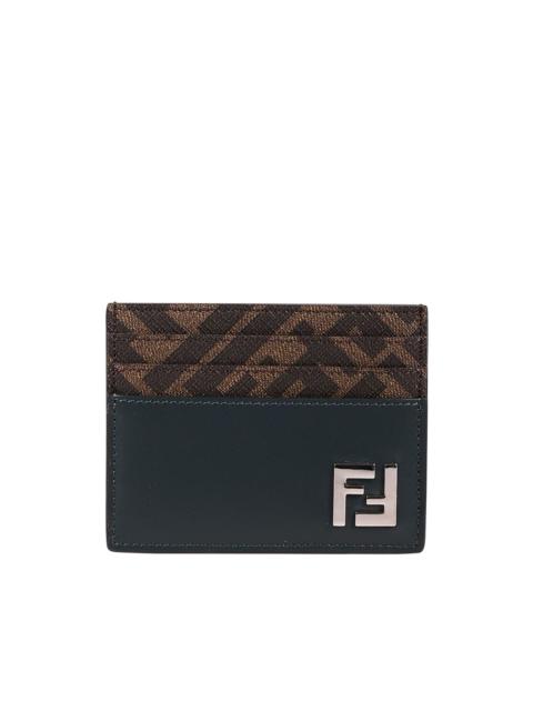 logo-plaque leather cardholder